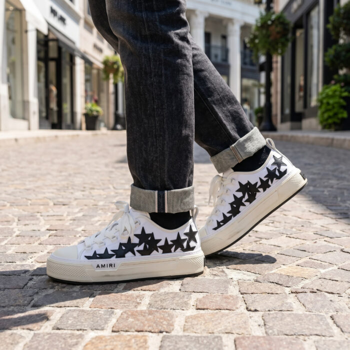Amiri Stars Court Low-Top Sneakers White Black [Lifestyle AI]