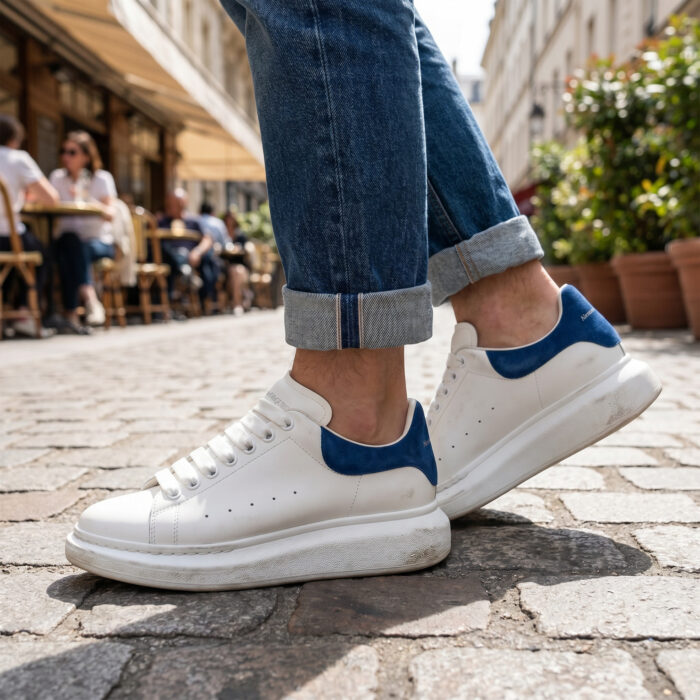 Alexander McQueen Oversized Sneaker in White/Blue Grey [Lifestyle AI]