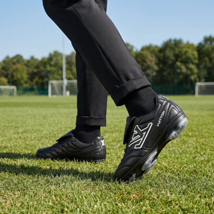 Louis Vuitton Footprint Soccer Shoes Black LV+VERS UNITED Edition [Lifestyle AI]
