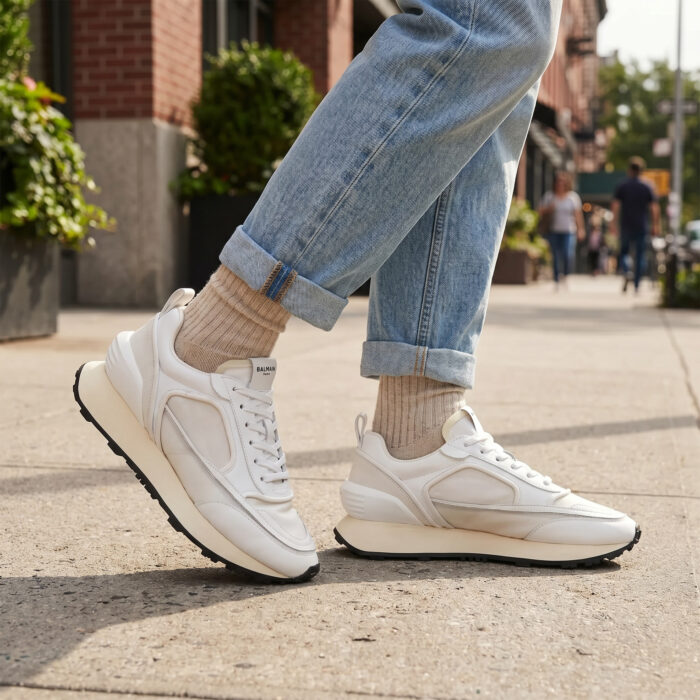 Balmain B-Court Racer White Cream Sneakers [Lifestyle AI]
