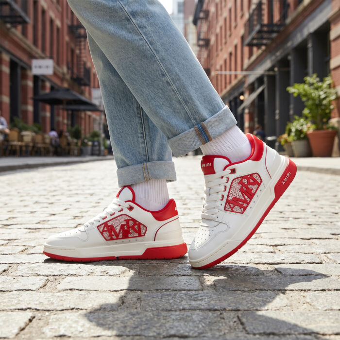 Amiri Classic Low 'White Red' Leather Sneakers [Lifestyle AI]