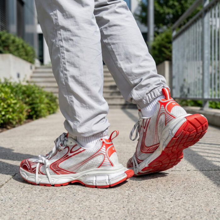Balenciaga 3XL Mesh White Red Distressed Sneakers [Lifestyle AI]