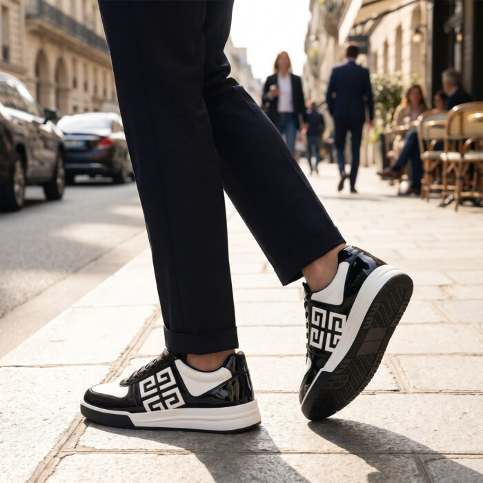 Givenchy G4 Sneakers Patent Leather Two-Tone 'Black White Patent' [Lifestyle AI]