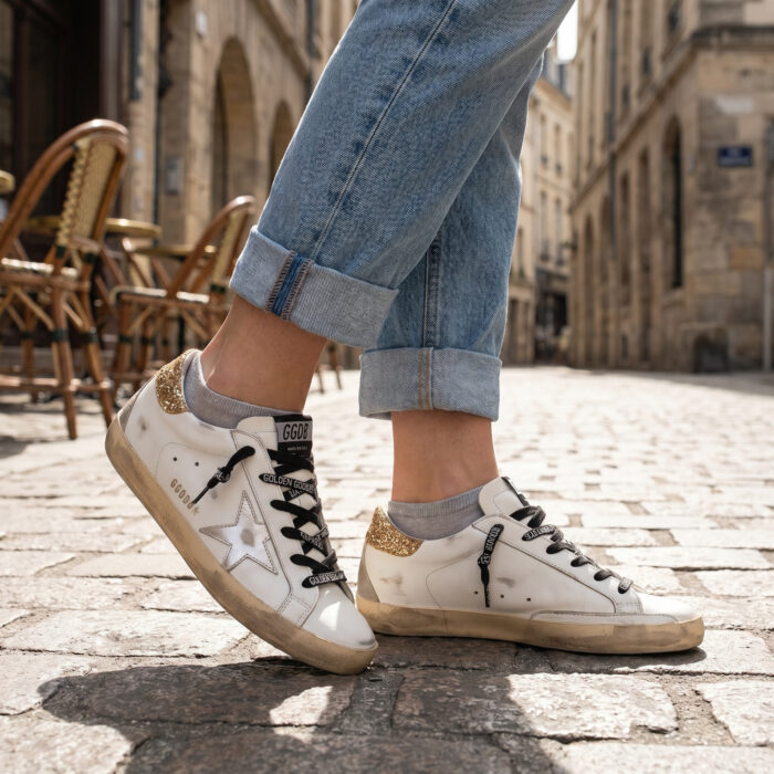 Golden Goose Super-Star White Gold Silver Glitter [Lifestyle AI]