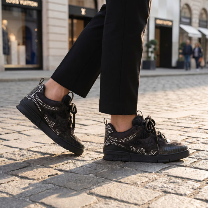 Louis Vuitton LV Skate Sneaker Crystal Swarovski Monogram Black [Lifestyle AI]