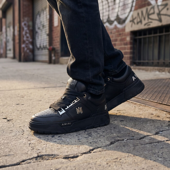 Amiri MA-1 Leather Sneakers in Black Metallic [Lifestyle AI]