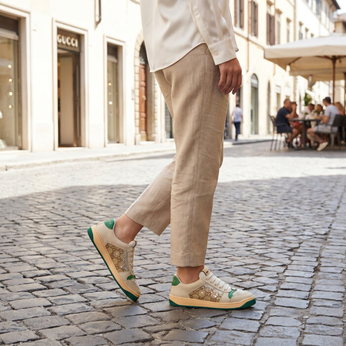 Gucci Screener Low Top GG Crystal Canvas Ivory Green [Lifestyle AI]