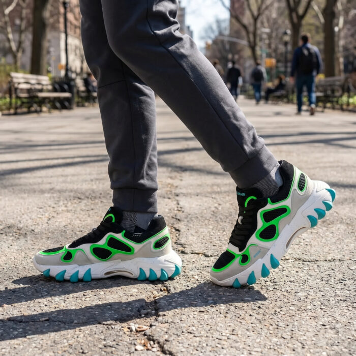 Balmain B-East Leather Suede & Mesh Black Green Turquoise [Lifestyle AI]