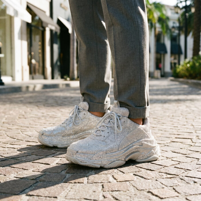 Balenciaga Triple S Rhinestone Silver White [Lifestyle AI]