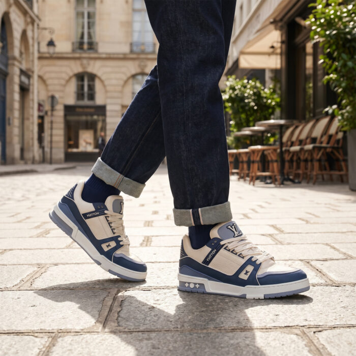 Louis Vuitton Trainer Navy Beige Mesh [Lifestyle AI]