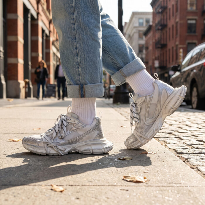 Balenciaga 3XL Summer Mesh White / Silver Distressed [Lifestyle AI]
