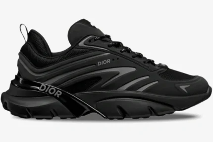 Side profile of a Christian Dior B44 Blade sneaker in black with grey accents and chunky sole. - SKU 3SN306ZZY