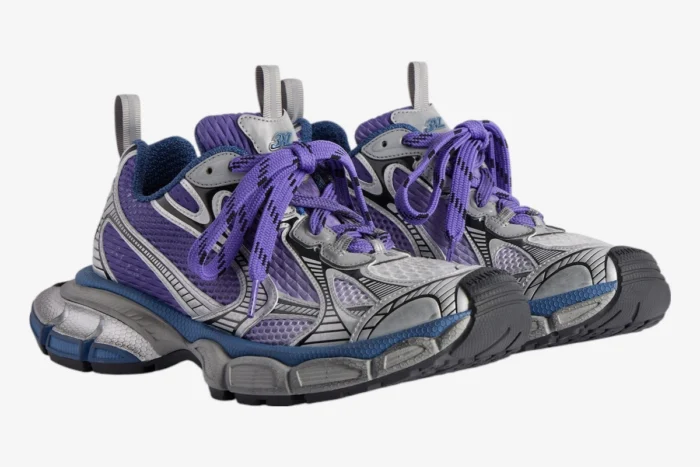 Balenciaga 3XL Gradient Purple / Grey Distressed Sneaker - Image 2