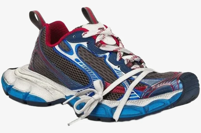 Balenciaga 3XL Sneaker Worn-Out Blue Red - Image 4