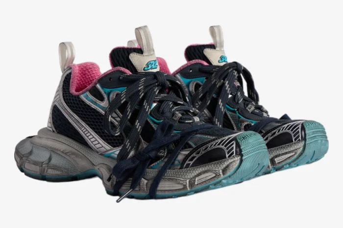 Balenciaga 3XL Sneaker Grey Blue Pink Distressed Edition - Image 2