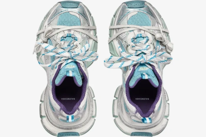 Balenciaga 3XL Light Blue White Purple Distressed Sneaker - Image 7