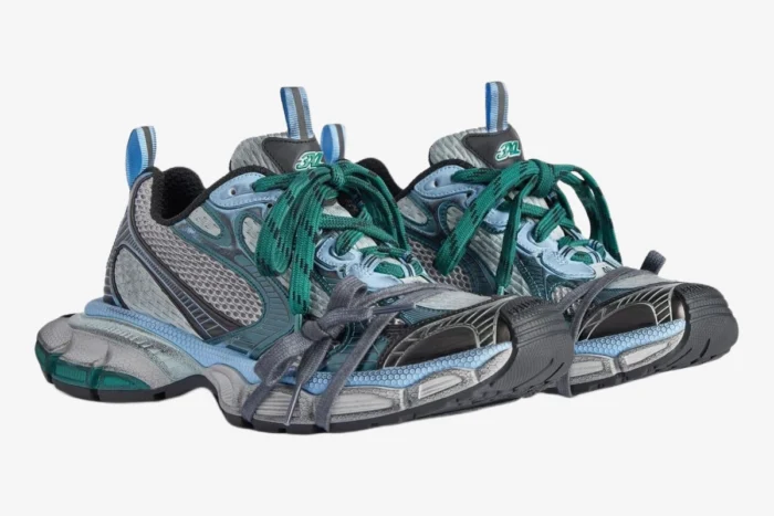 Balenciaga 3XL Sneakers 'Grey Blue Mesh' Distressed Edition - Image 5