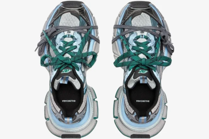 Balenciaga 3XL Sneakers 'Grey Blue Mesh' Distressed Edition - Image 4