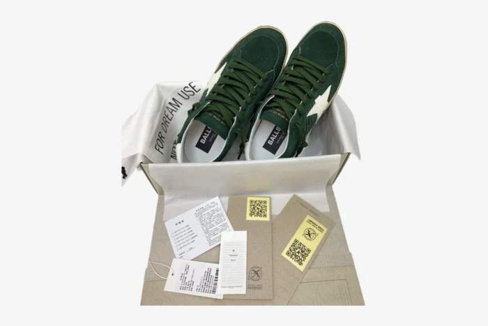 Golden Goose Ball Star Green Suede with White Leather Star - Image 8