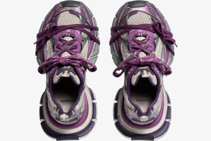 Balenciaga 3xl Purple / White Distressed Sneakers - Image 6