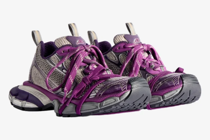 Balenciaga 3xl Purple / White Distressed Sneakers - Image 2