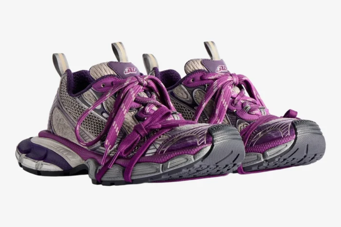 Balenciaga 3xl Purple / White Distressed Sneakers - Image 9