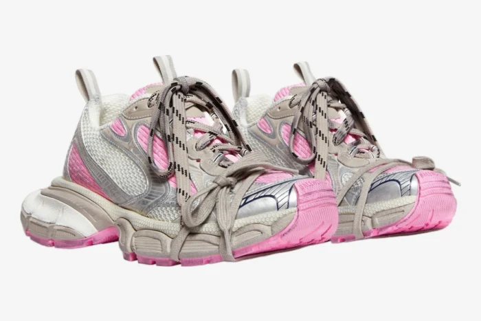 Balenciaga 3xl White / Grey / Pink Distressed Sneakers - Image 2