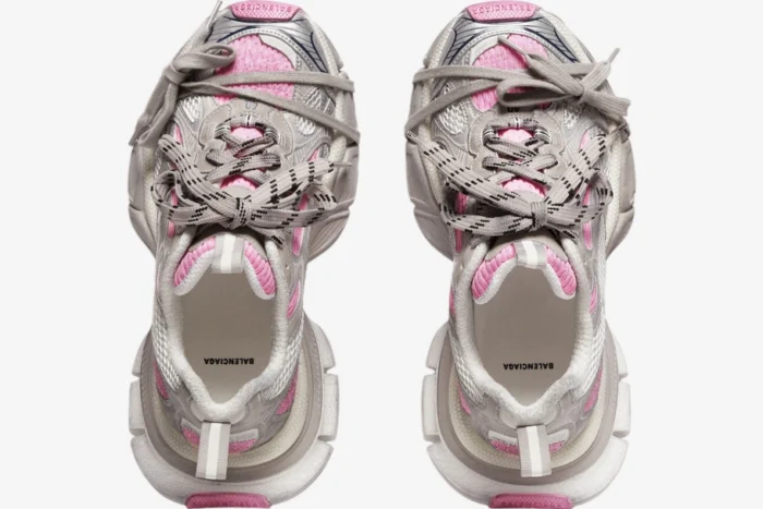 Balenciaga 3xl White / Grey / Pink Distressed Sneakers - Image 6