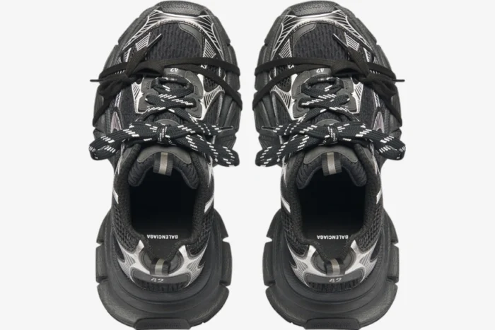 Balenciaga 3XL Black Distressed Mesh Sneaker - Image 6