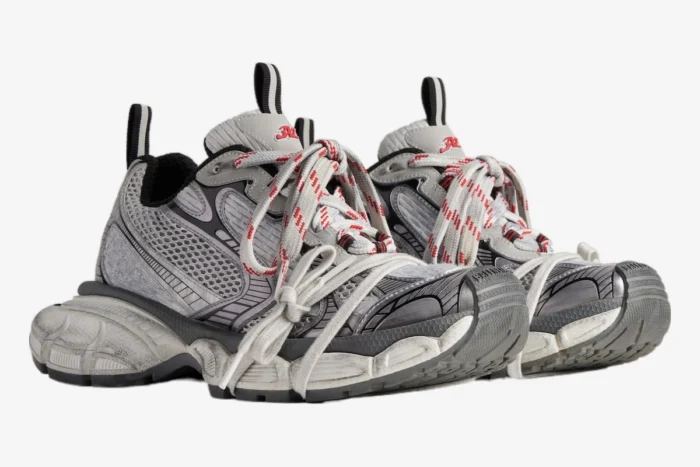 Balenciaga 3XL Sneaker Grey White Red Distressed - Image 2