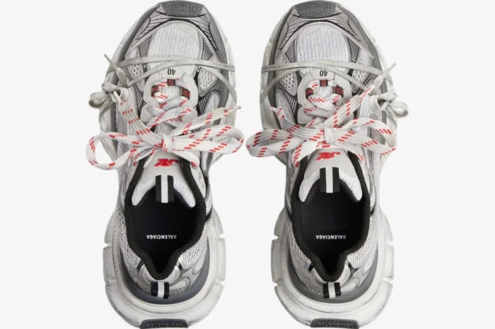 Balenciaga 3XL Sneaker Grey White Red Distressed - Image 6