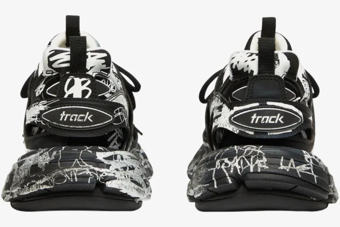 Balenciaga Track White Black Graffiti Print - Image 5