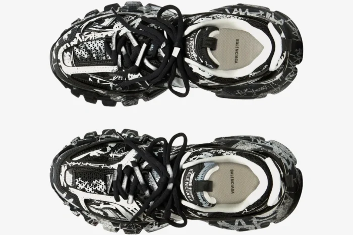 Balenciaga Track White Black Graffiti Print - Image 2