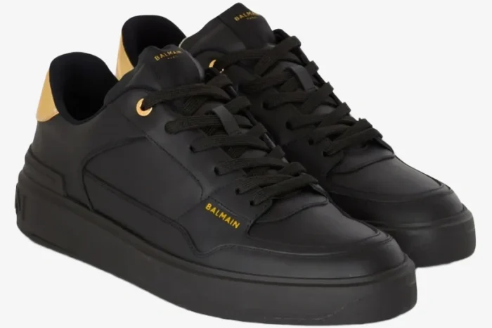 Balmain B-Court Flip Low-Top Black Gold - Image 2