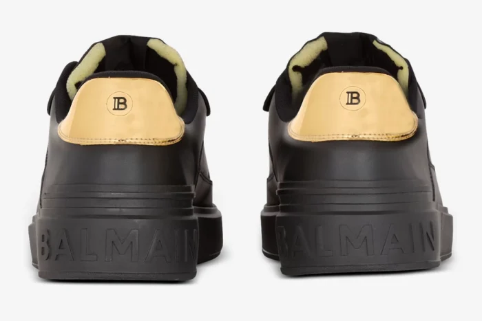 Balmain B-Court Flip Low-Top Black Gold - Image 5