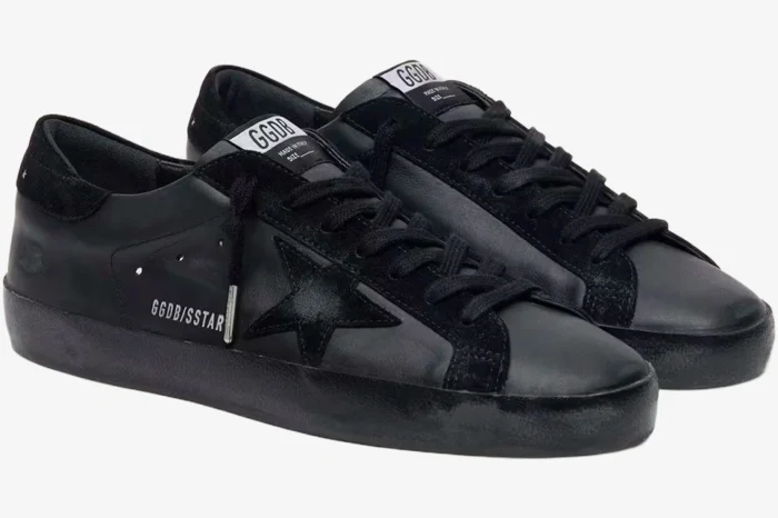 Golden Goose Superstar 'Black' Distressed Leather Sneakers - Image 3