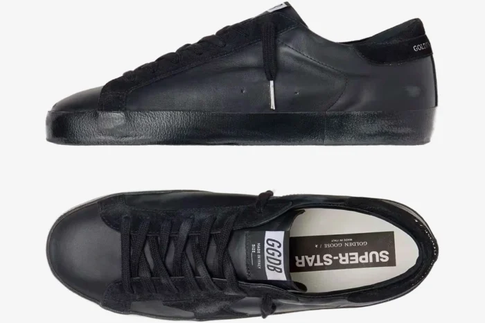 Golden Goose Superstar 'Black' Distressed Leather Sneakers - Image 4