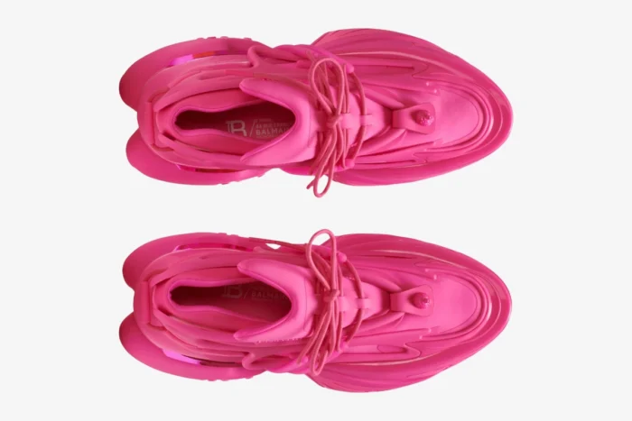 Balmain Unicorn Low Top Neoprene & Leather Pink - Image 3