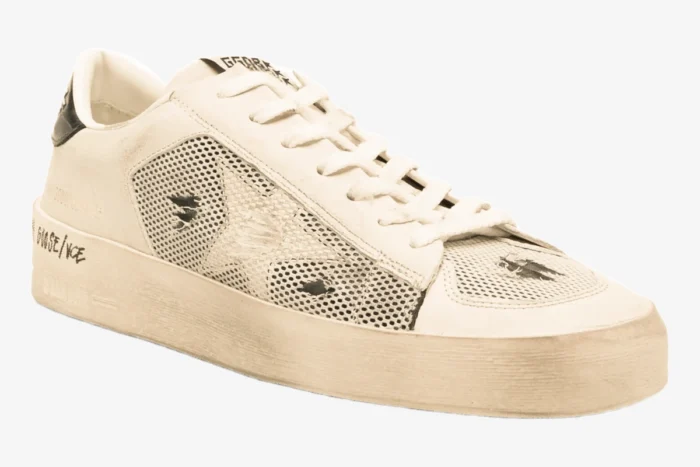 Golden Goose Stardan White Leather and Mesh Distressed - Image 4