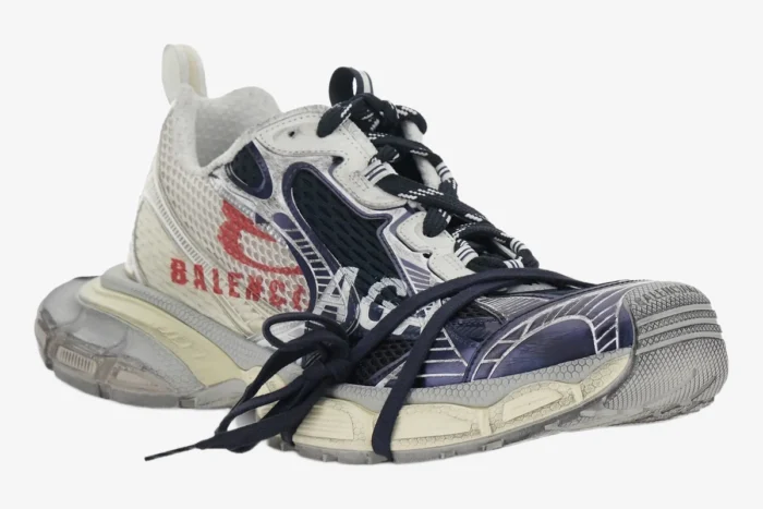 Balenciaga 3XL Split Logo Eggshell Navy Grey - Image 7