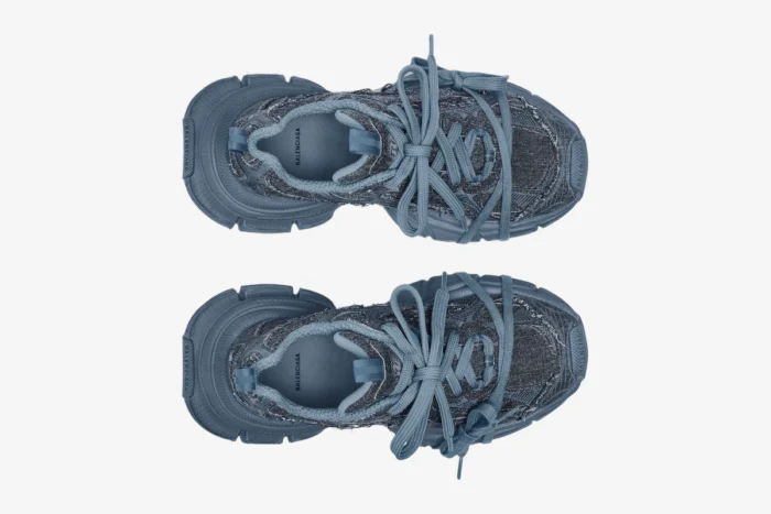 Balenciaga 3XL Blue Distressed Oversized Sneakers - Image 6