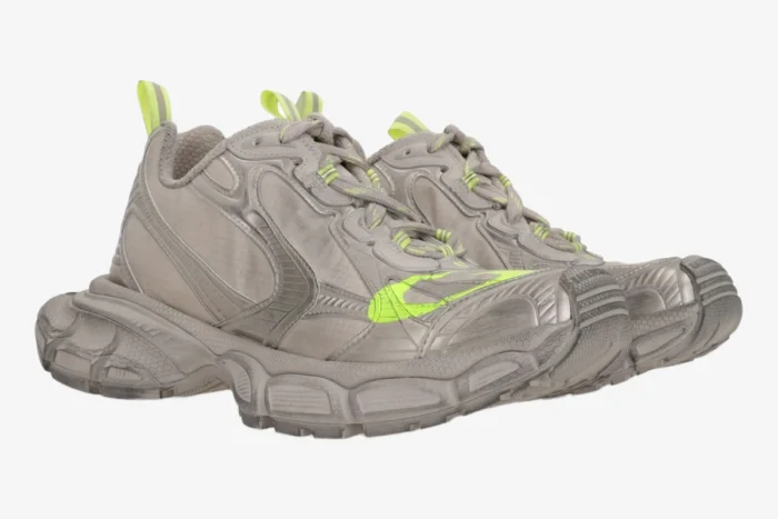 Balenciaga 3XL Ripstop Sneaker Taupe Fluo Yellow - Image 3