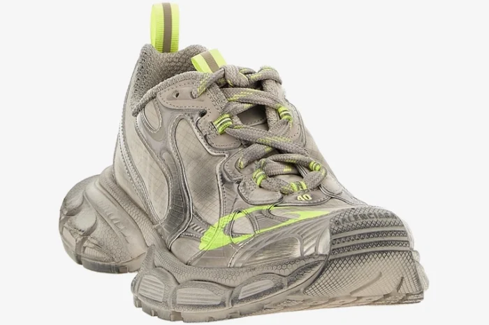 Balenciaga 3XL Ripstop Sneaker Taupe Fluo Yellow - Image 8
