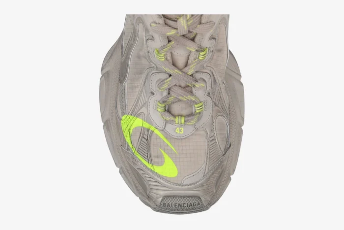 Balenciaga 3XL Ripstop Sneaker Taupe Fluo Yellow - Image 7