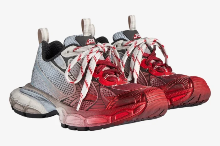 Balenciaga 3XL Toe Spray White Blue Grey Red - Image 2