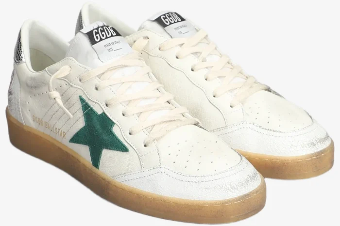Golden Goose BallStar White Silver Star Green - Image 5