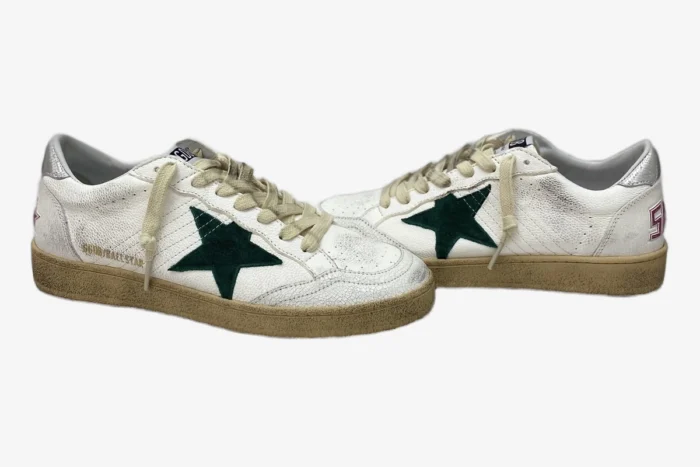 Golden Goose BallStar White Silver Star Green - Image 8