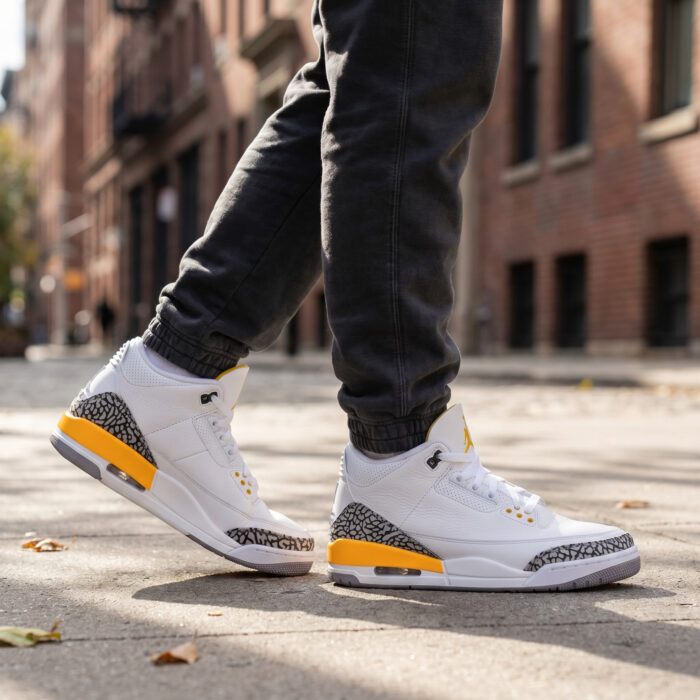 Air Jordan 3 Retro Laser Women's White Yellow [Lifestyle AI]