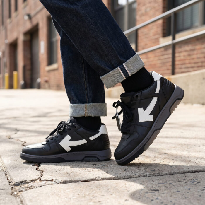 Off-White Out Of Office 'Black White' Leather Sneakers [Lifestyle AI]