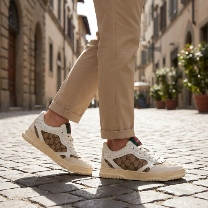 Gucci Re-Web Sneaker in GG Monogram Canvas White Beige [Lifestyle AI]